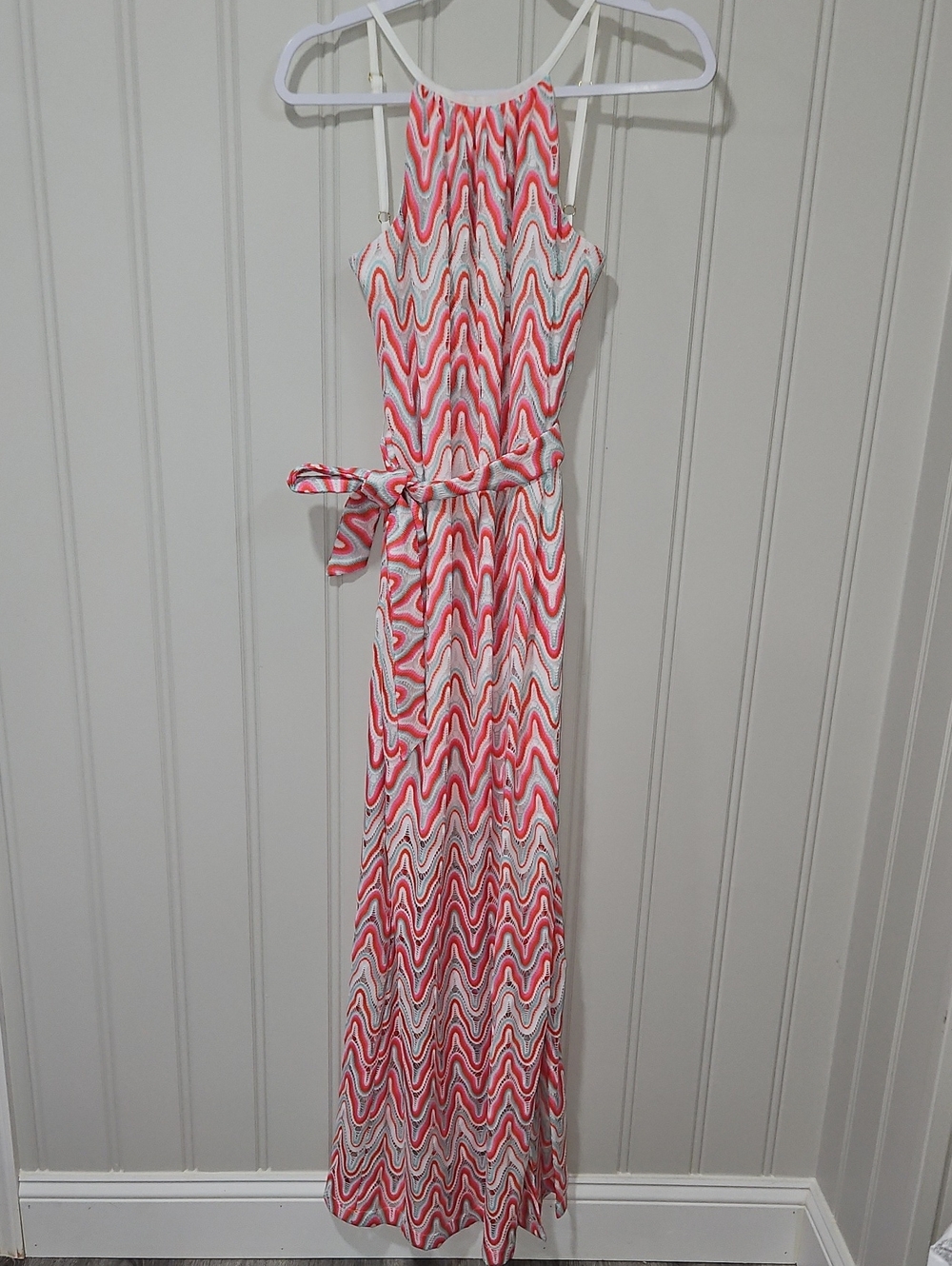 Trina Turk Crochet Multi Colored Maxi Dress Size 0